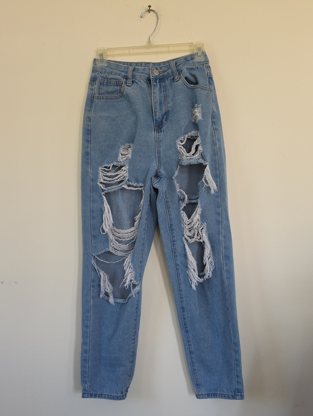 Shein Distessed High Rise Jeans Size XS (2)